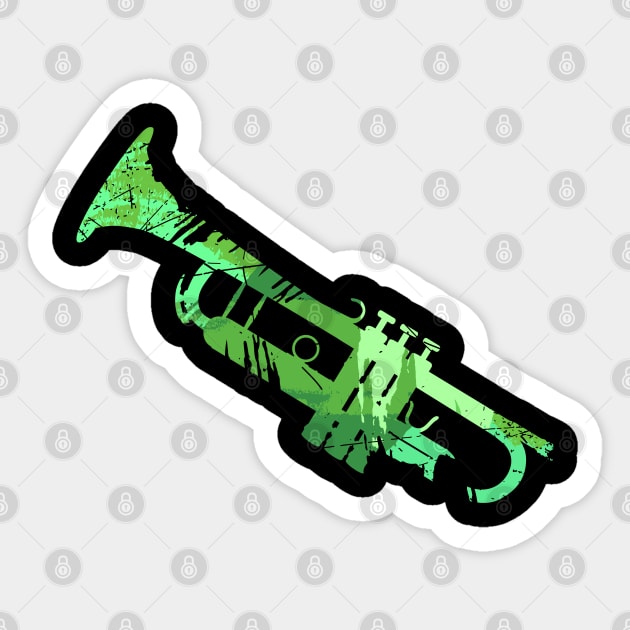 Trumpet Jazz Gift Musical Instrument Vintage Sticker by AlleyField